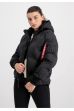 Téli kabát ALPHA INDUSTRIES Wmn Hooded Logo Puffer Black