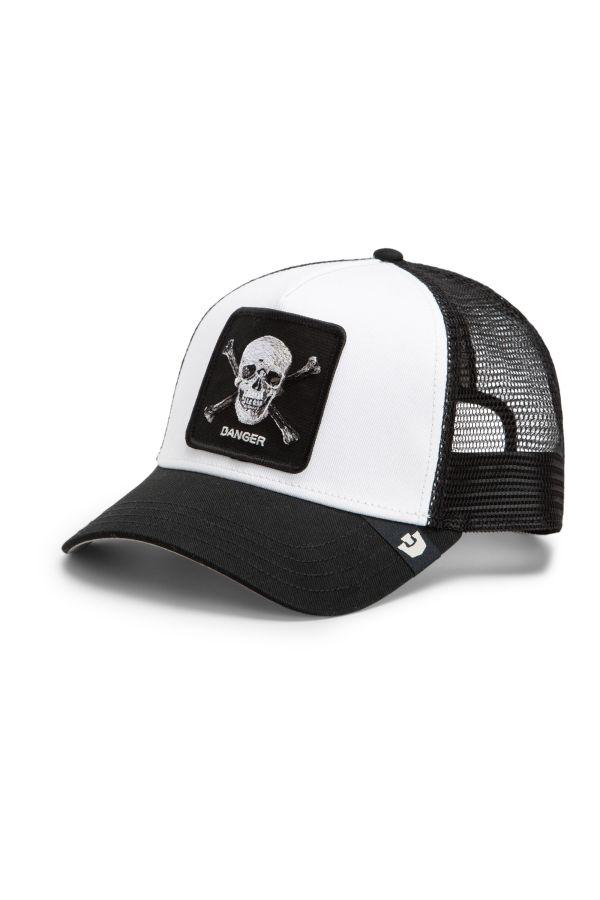 Sapka GOORIN BROS. Danger Skull and Crossbones white