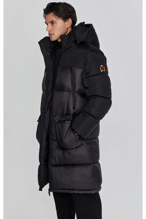 Téli kabát SIKSILK Puffer Coat black