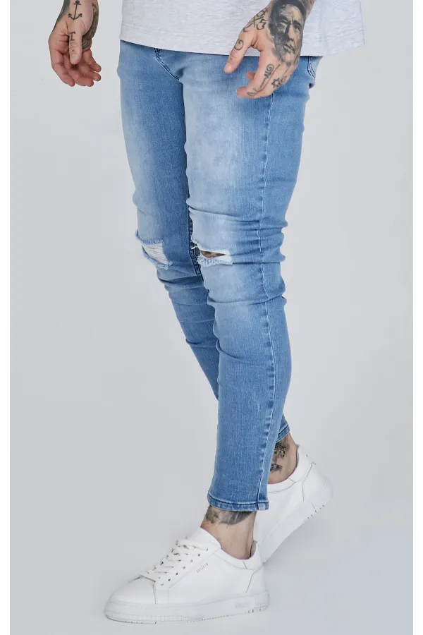 Nadrág SIK SILK Skinny Distressed Denims Blue