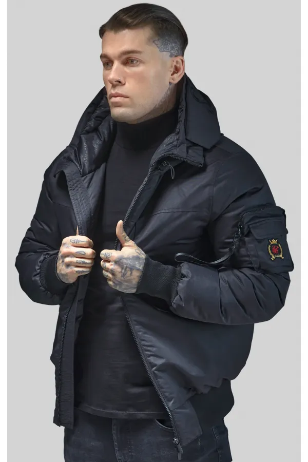 Téli kabát SIKSILK Téli kabát Jacket black