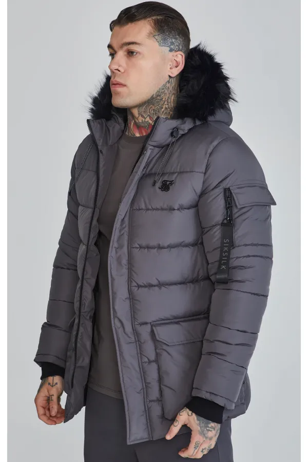 Téli kabát SIKSILK Expedition Parka grey