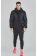 Téli kabát SIK SILK Knit Bubble Jacket black